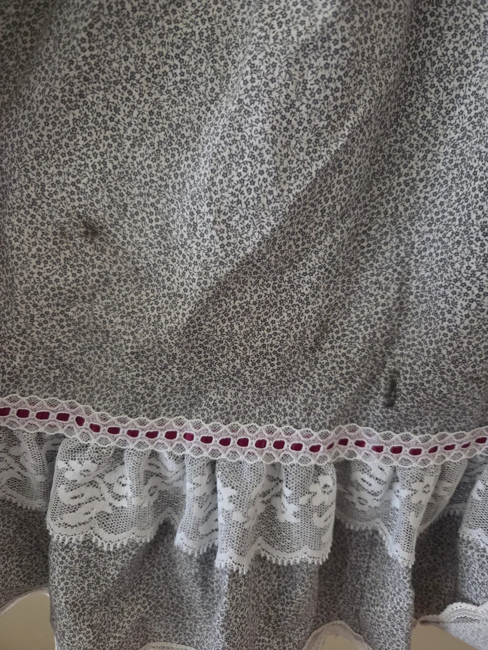 Vtg 80s Bryan dress 6x gray cottage core classic